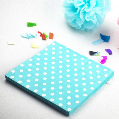 abcJoy γαλάζιες πουά χαρτοπετσέτες (20-pack)