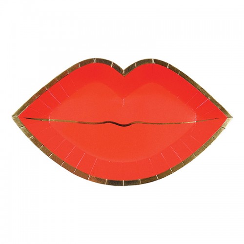 Χάρτινα Πιάτα Κόκκινα Χείλη-Red Lips Plates Meri Meri