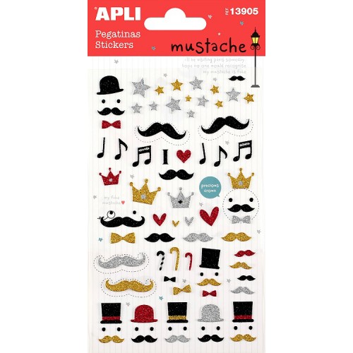 Παιδικά Αυτοκόλλητα Μουστάκι-Καπέλο Για Συσκευασίες Και Δώρα Πάρτυ 