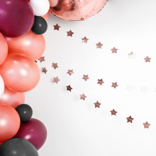 Γιρλάντα Με Ροζ Χρυσά Αστέρια Garland Stars PartyDeco
