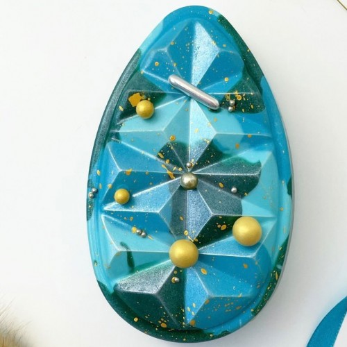 3D Αυγό Μπάρα με Τρίγωνα Σοκολάτας-Τριπλό Καλούπι