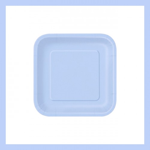 Γαλάζια Τετράγωνα Χάρτινα πιάτα 16pack Unique