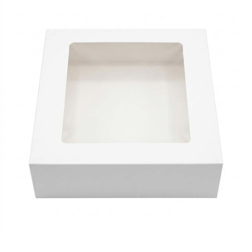 Λευκό Χαμηλό Κουτί Με Παράθυρο 25x25x7,6cm