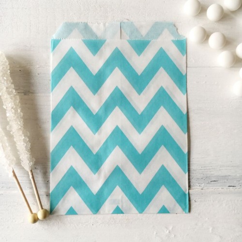abcJoy chevron γαλάζια σακουλάκια χάρτινα (25-pack)