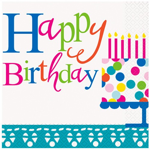 Χαρτοπετσέτες "Γενέθλια Κομφετί"-Confetti Birthday by Unique (16pcs)