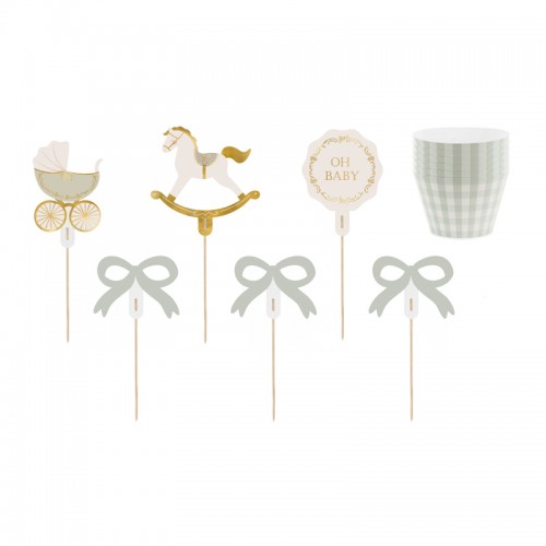 Σετ Cupcake Τόπερς & Θήκες Oh Baby