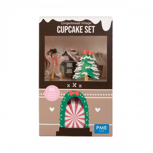 Σετ Gingerbread Village 24 Θήκες & Cupcake Toppers PME