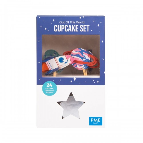 Σετ Διάστημα 24 Θήκες & Cupcake Toppers PME