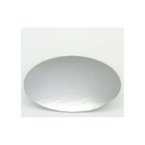 Στρογγυλός Δίσκος Ασημί Λευκός Λεπτός 28cm