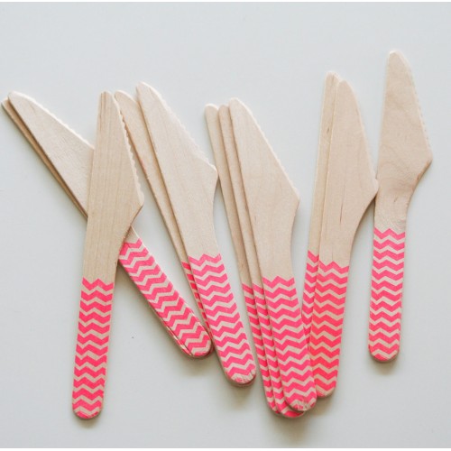 abcJoy φούξια chevron ξύλινα μαχαιράκια (12-pack)