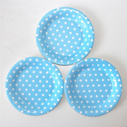 abcJoy γαλάζια πουά στρογγυλά mini πιάτα (12-pack)