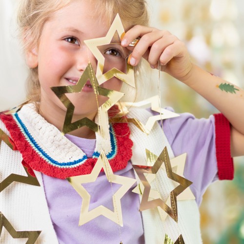 Γιρλάντα Με Χρυσά Αστέρια-Garland Stars PartyDeco