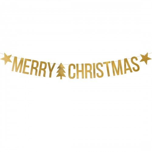 Χριστουγεννιάτικη Χρυσή Γιρλάντα Merry Christmas DIY PartyDeco