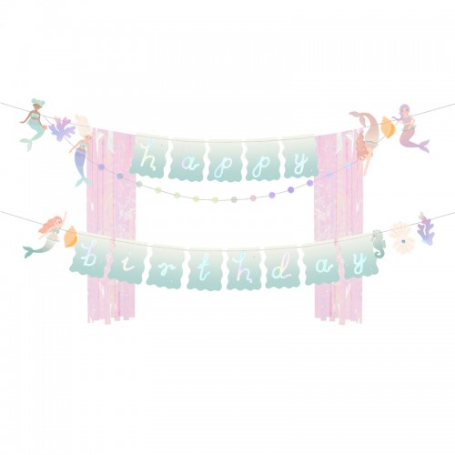 Γιρλάντα Γοργόνα-Banner Happy Birthday Mermaid
