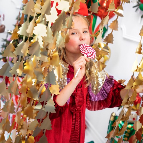 Μεταλλική Κουρτίνα Διακόσμησης Χρυσά Έλατα PartyDeco