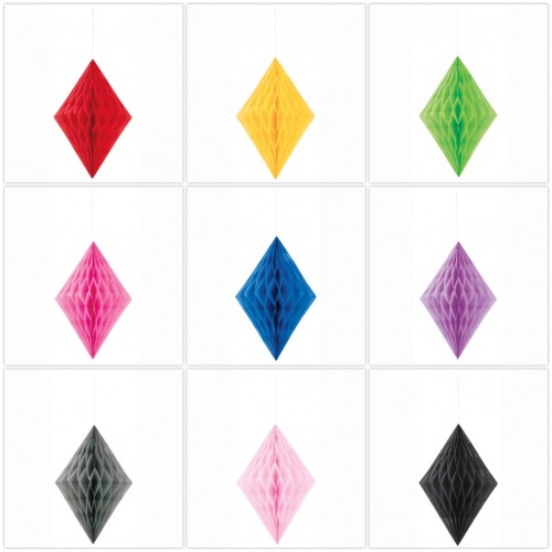 Χάρτινο Διακοσμητικό Διαμάντι-Diamond Honeycomb-Επιλέξτε Χρώμα 