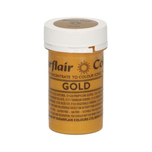 Χρυσό Σατινέ Συμπυκνωμένο Χρώμα Πάστας 25γρ της Sugarflair