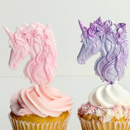 Καλούπι Σιλικόνης Της Katy Sue Μονόκερος Με Λουλούδια