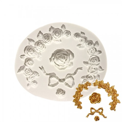 Καλούπι Σιλικόνης Τριαντάφυλλα Γιρλάντες N.Y.Cake