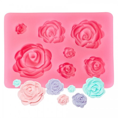 Καλούπι Σιλικόνης Τριαντάφυλλα Bourbon Rose Silicone Mold N.Y. Cake