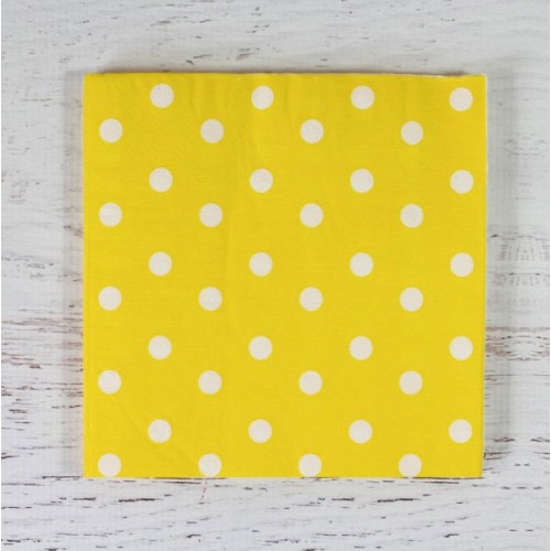 abcJoy κίτρινες πουά χαρτοπετσέτες (20-pack)