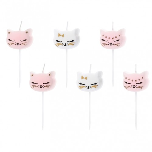 Κεράκια Τούρτας Γατούλα Pink Kitty PartyDeco