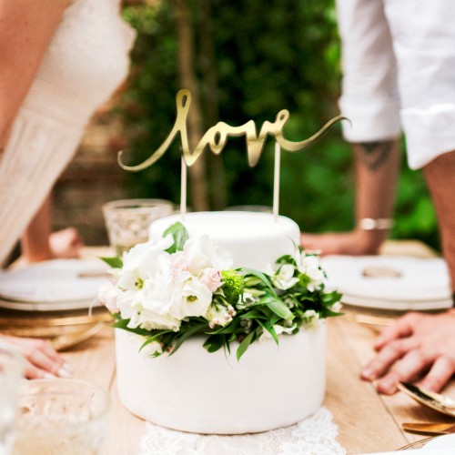 Cake Topper Love Χρυσό Διακοσμητικό Γαμήλιας Τούρτας