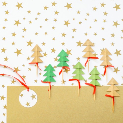 Cupcake Toppers Χριστουγεννιάτικα Έλατα-Hand Made By Ministry Of Art 8pcs