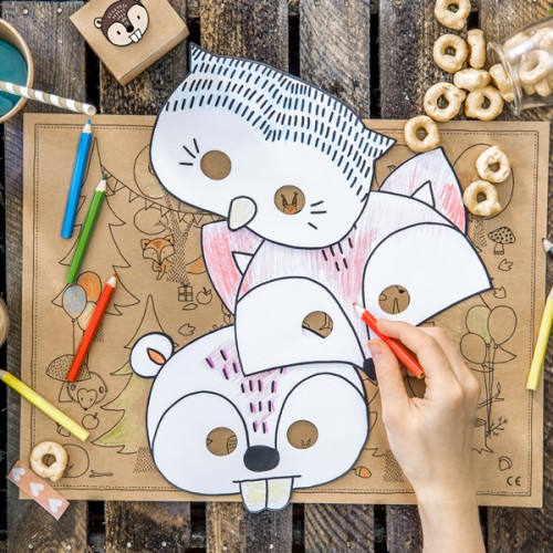 Μάσκες Ζωγραφικής Ζώα Του Δάσους Woodland PartyDeco