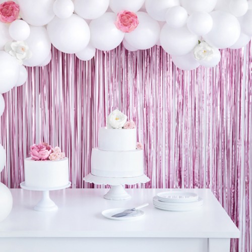 Μεταλλική Κουρτίνα Διακόσμησης Ροζ Ιριδίζουσα PartyDeco