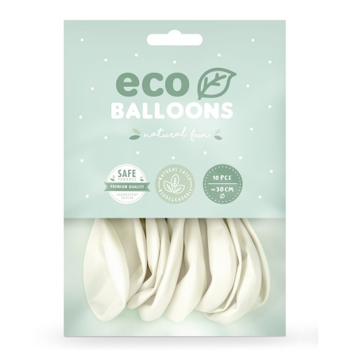 Οικολογικά Μπαλόνια Μεταλλικά Λευκά 10pcs