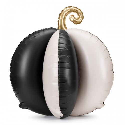 Standing Balloon 3D Μεταλλικό Μπαλόνι Κολοκύθα Άσπρο Μαύρο 