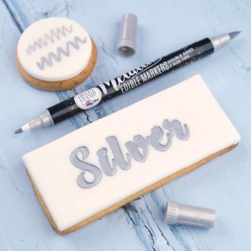 Ασημί Μεταλλικός Μαρκαδόρος Τροφίμων Sweet Stamp 