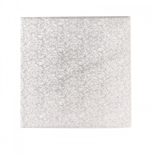 Τετράγωνος Δίσκος Ασημί Χοντρός 15,2cm