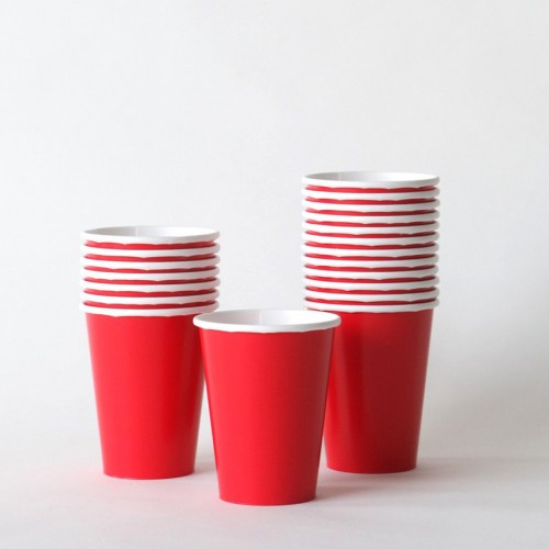 Μονόχρωμα Κόκκινα Χάρτινα Ποτήρια 14pcs Unique