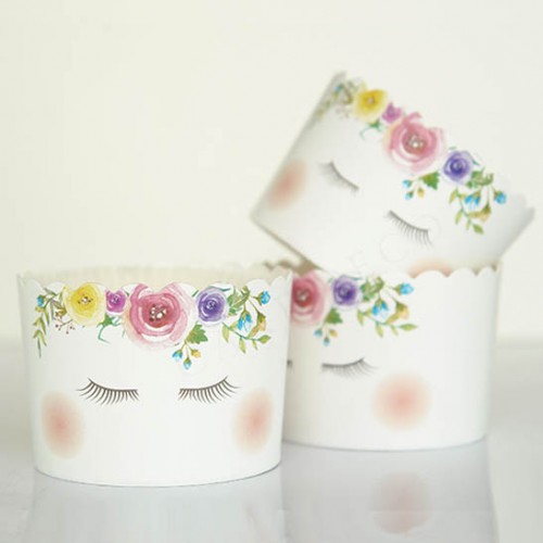 Θήκες Για Cupcakes Μονόκερος Με Λευκό Καραμελόχαρτο 