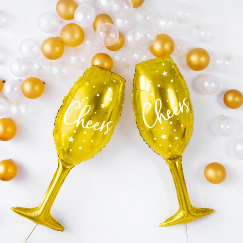 Μεταλλικό Μπαλόνι Ποτήρι Cheers-PartyDeco