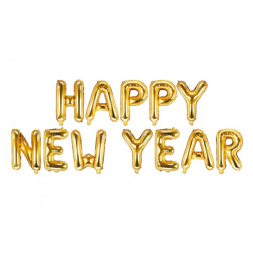 Χρυσά Μεταλλικά Μπαλόνια Happy New Year