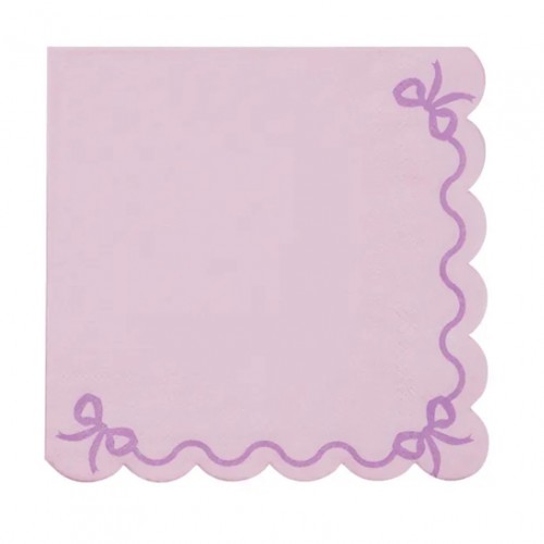 Χαρτοπετσέτες Κυματιστές Με Φιόγκο Λιλά