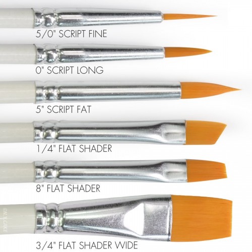 Πινέλα Ζωγραφικής 6 Μεγέθη Round And Flat Brushes N.Y.Cake