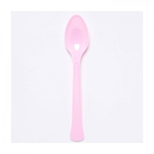 Πλαστικά Κουτάλια Ροζ Παστέλ 24pcs