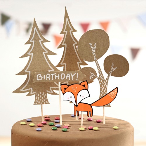 Cake-Cupcake Toppers Δάσος Woodland Party Deco