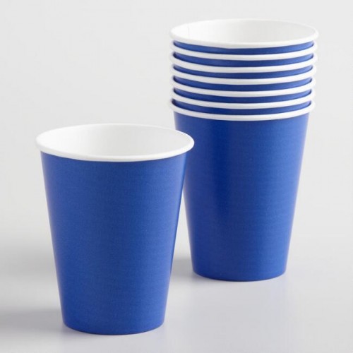 Μονόχρωμα Μπλε Χάρτινα Ποτήρια 14pcs Unique