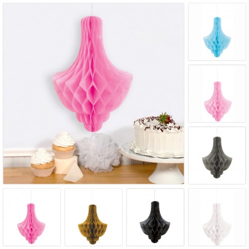 Χάρτινος Διακοσμητικός Πολυέλαιος-Chandelier Honeycomb-Επιλέξτε Χρώμα