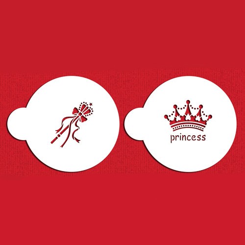 Princess Crown Stencils-Στένσιλ Πριγκίπισσα - Στέμμα Και Σκήπτρο (2pcs) Designer Stencils