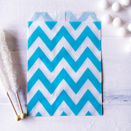 abcJoy chevron μπλε σακουλάκια χάρτινα (25-pack)
