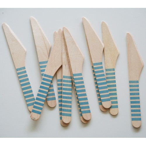 abcJoy πετρόλ ριγέ ξύλινα μαχαιράκια  (12-pack)