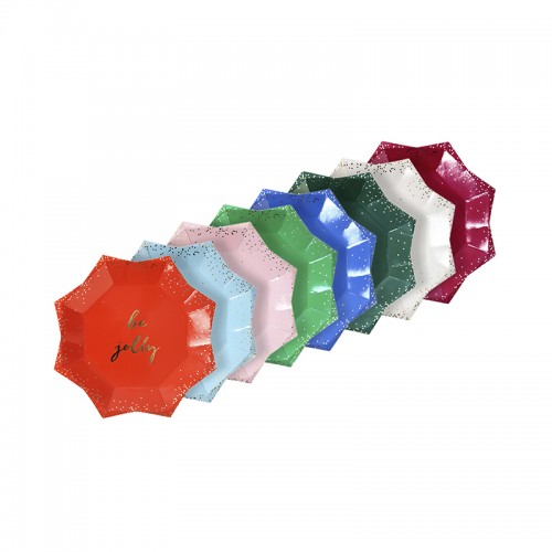 Glitter Star Plates-Χάρτινα Be Merry Πιάτα Γλυκού-Meri Meri