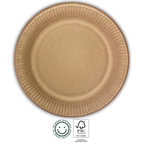 Χάρτινα Πιάτα Kraft Στρογγυλά Φαγητού 