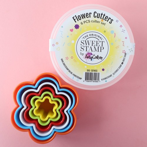 Σετ Πλαστικά Κουπ πατ Λουλούδια Sweet Stamp